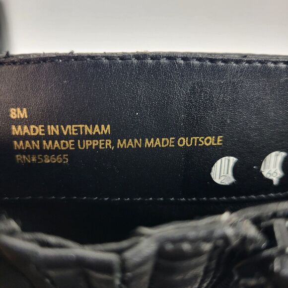 Open Edit Erik Knee High Wedge Boots Faux leather Black Size 8M - Picture 15 of 15